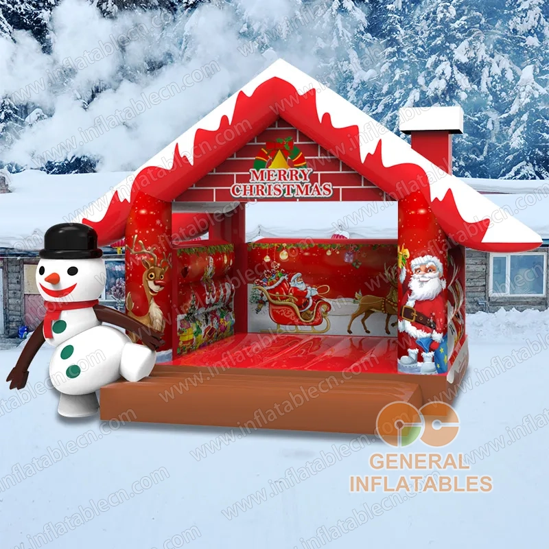 Christmas house n snowman
